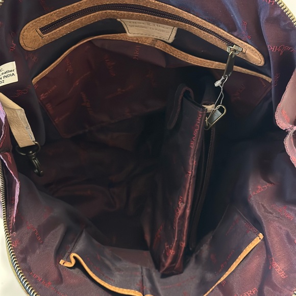 Anuschuka Hand Painted Large Dome Satchel Handbag Love Birds & Florals - Picture 15 of 15